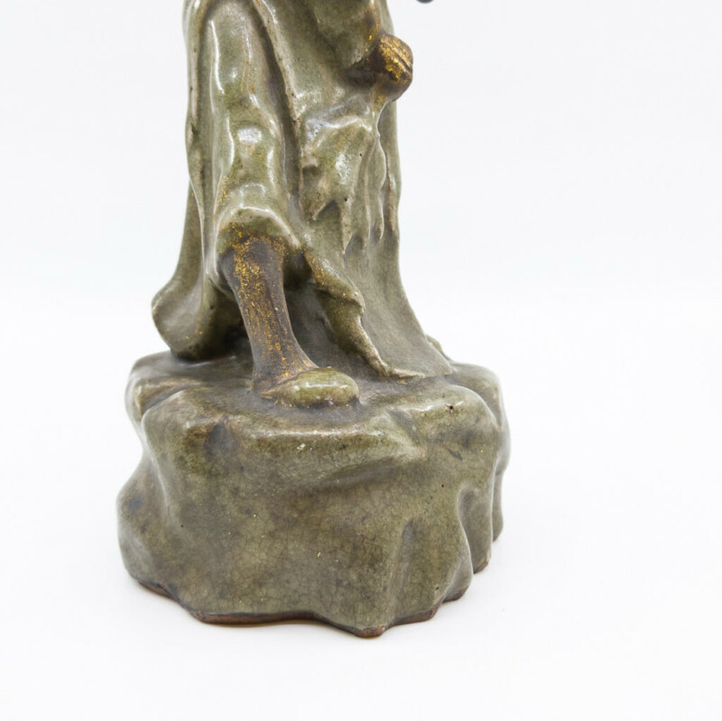 Clay Cleric Statue Green & Gold Ceramic #57307