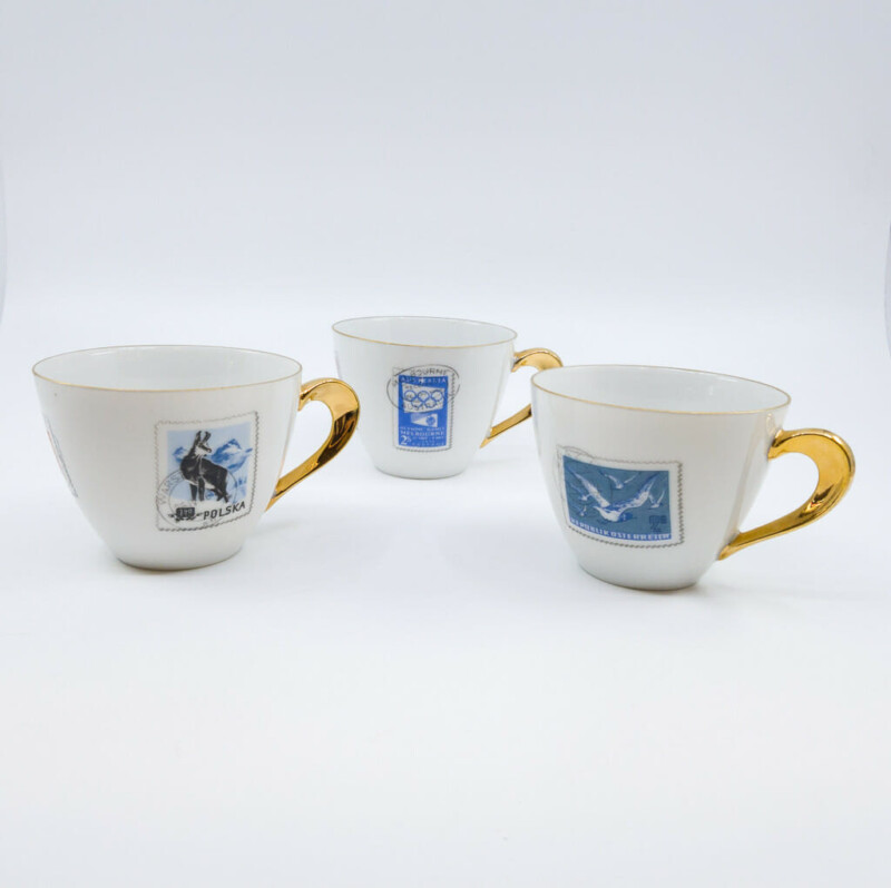 3x Westminster China Australia Sets of Cup & Saucer Postage Stamp Design #58251