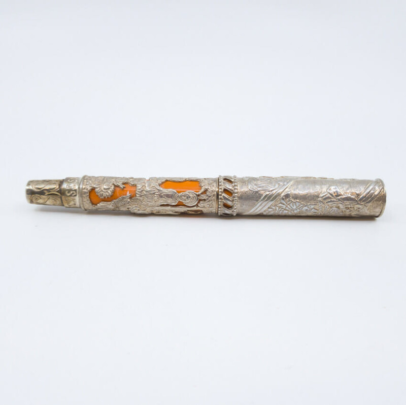 Omas Triratna Limited Edition Fountain Pen Sterling Silver 18K M Nib #58073