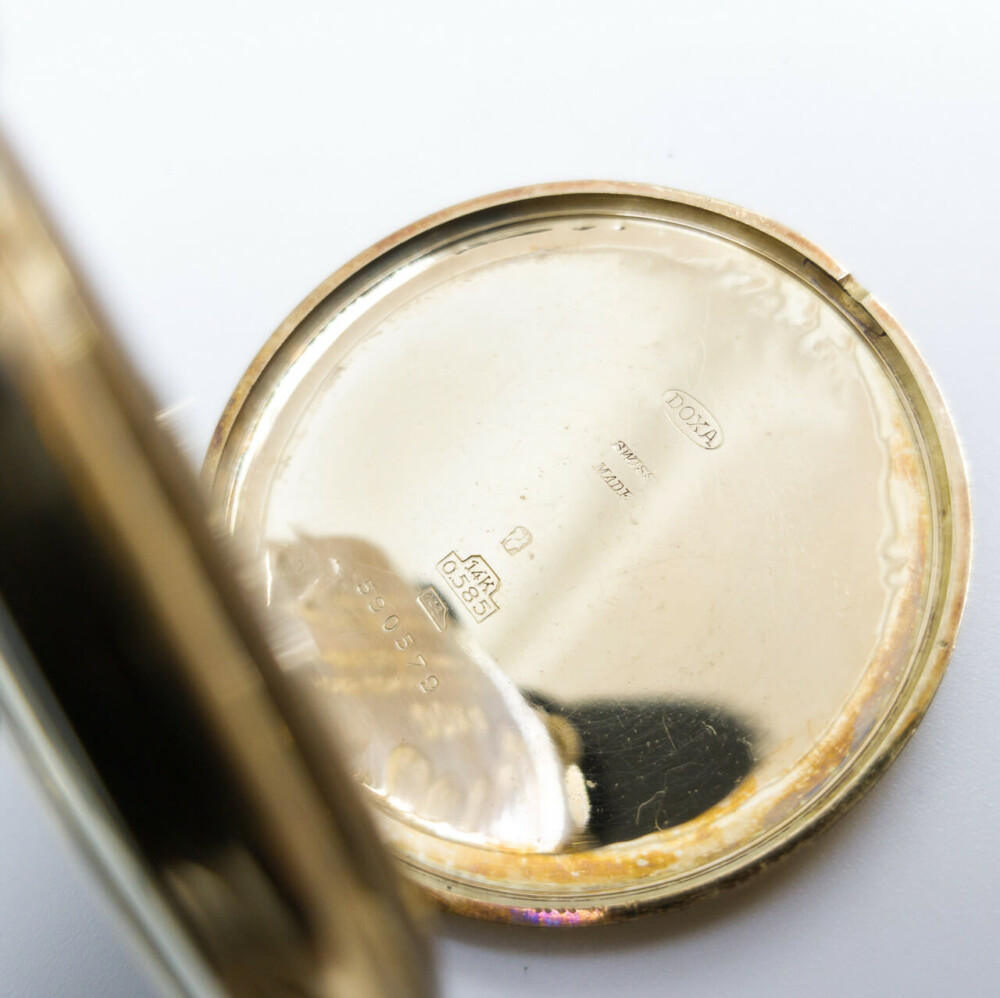 Montre Gousset DOXA Rare En Argentan - Édition Médaille D'Or Milan 1906 Avec Chaîne Originale - Mécanique Manuelle