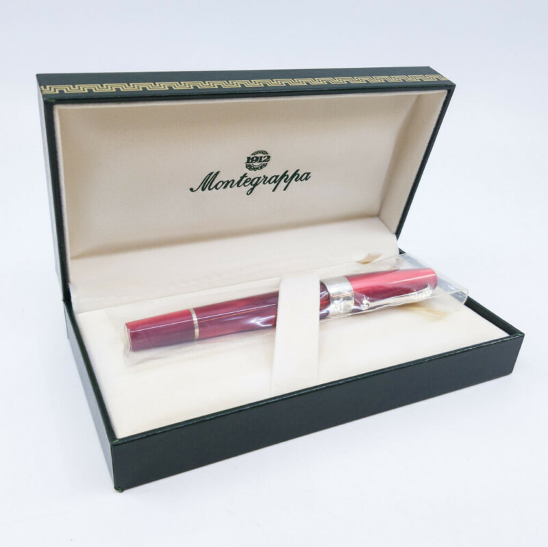 Montegrappa Classica Rollerball Pen Red Celluloid / Sterling Silver - In Box #58981