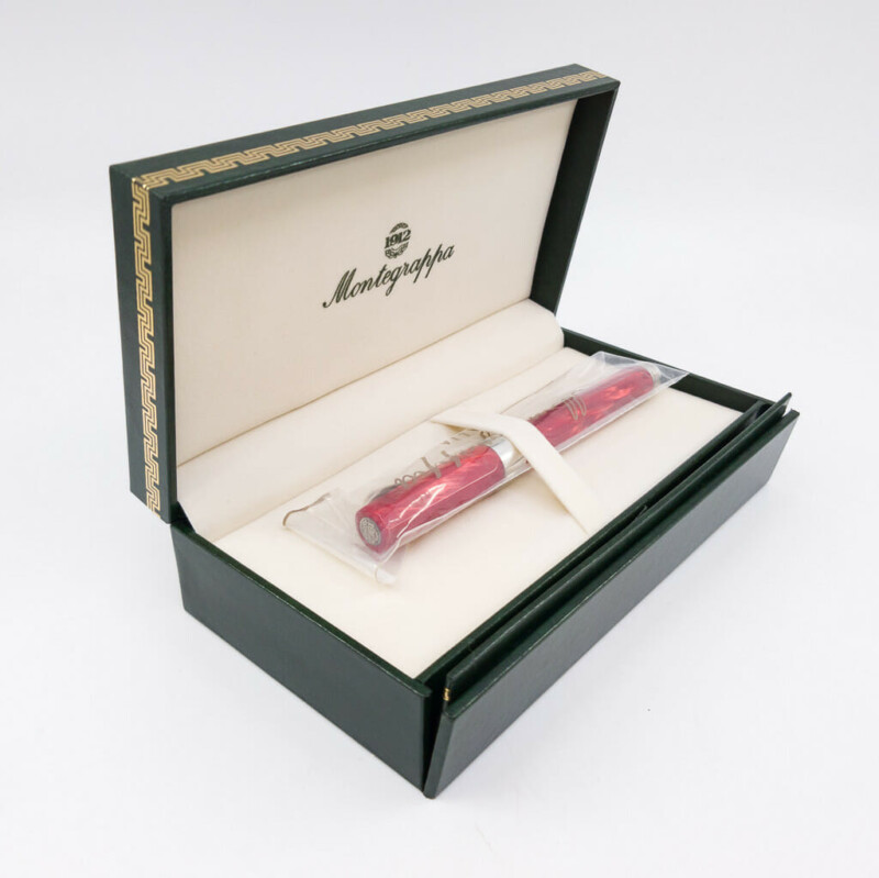 Montegrappa Symphony Rollerball Pen Red Celluloid / Sterling Silver - In Box #58978