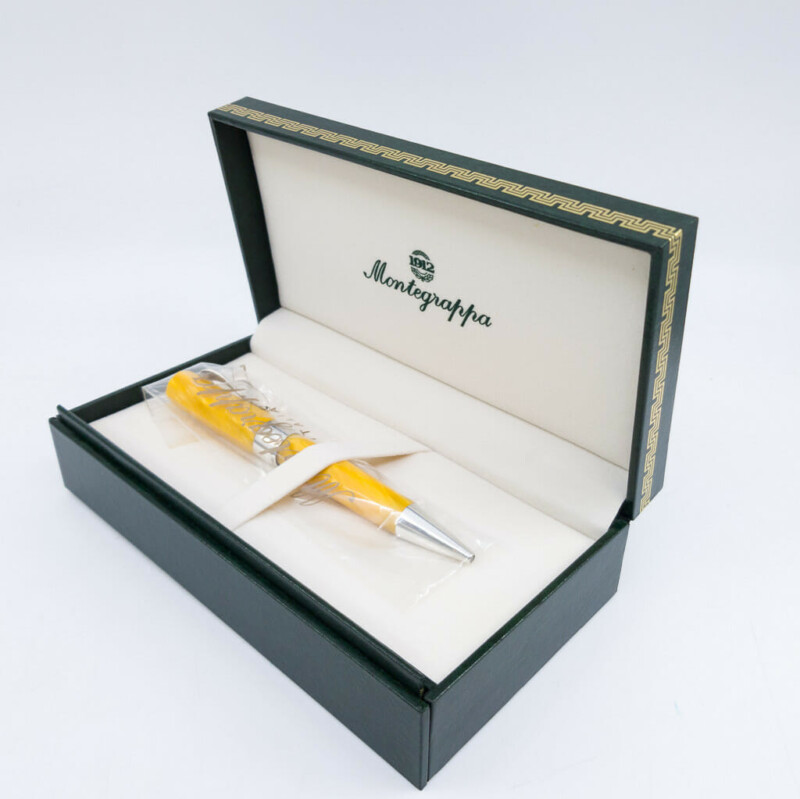 Montegrappa Symphony Ballpoint Pen Yellow Celluloid / Sterling Silver - In Box #58972