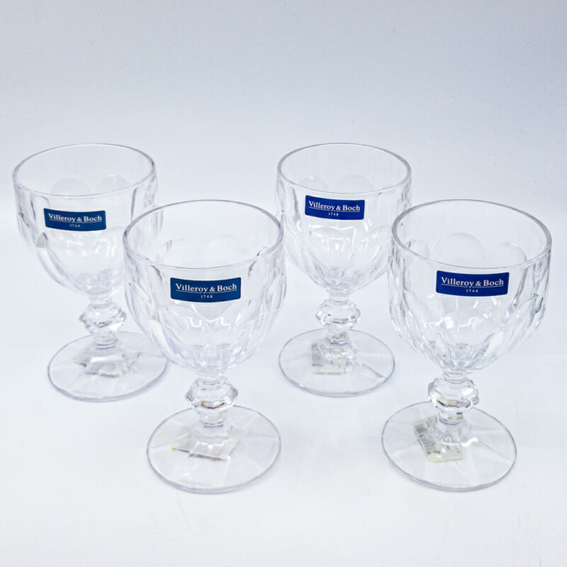 Set of 4 Villeroy & Boch Bernadotte Red Wine Glass 240ml Crystal Glass *new-Never Used* #59401