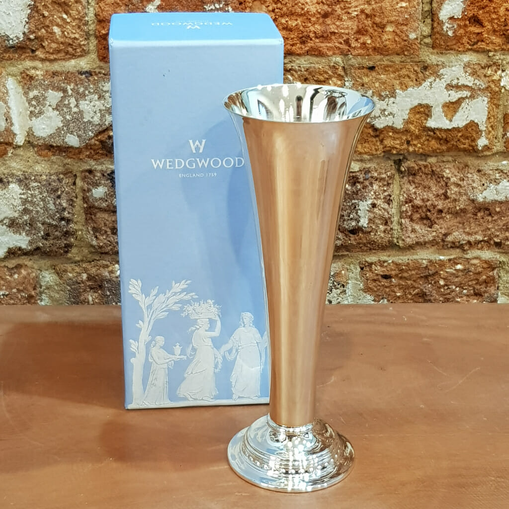 Wedgewood Wish 20cm Posy Vase Silver Plate – in Box *New*