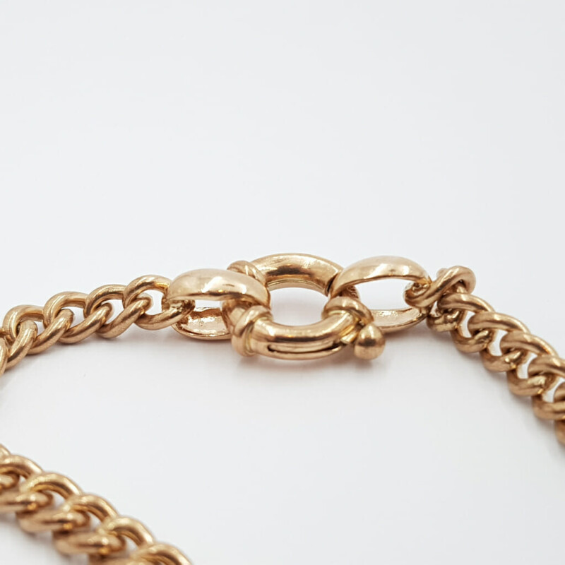 9ct Rose Gold Curb Link Bracelet with Euro Bolt Clasp 19.5cm #59964