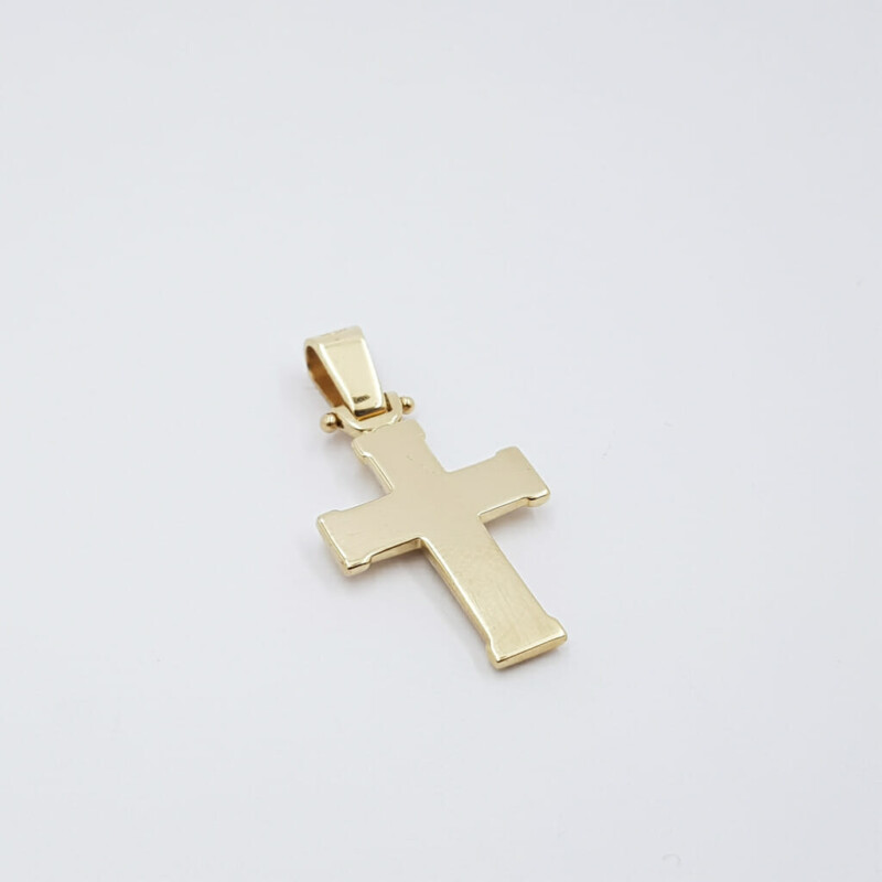 14ct Yellow Gold Double Cross Pendant #59905