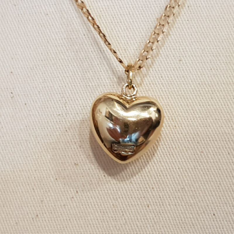 9ct Yellow Gold Diamond Puff Key-To-My-Heart Pendant #59397