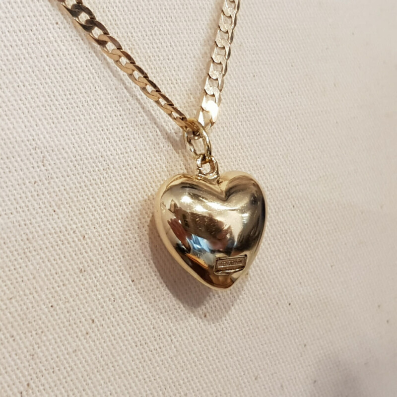 9ct Yellow Gold Diamond Puff Key-To-My-Heart Pendant #59397