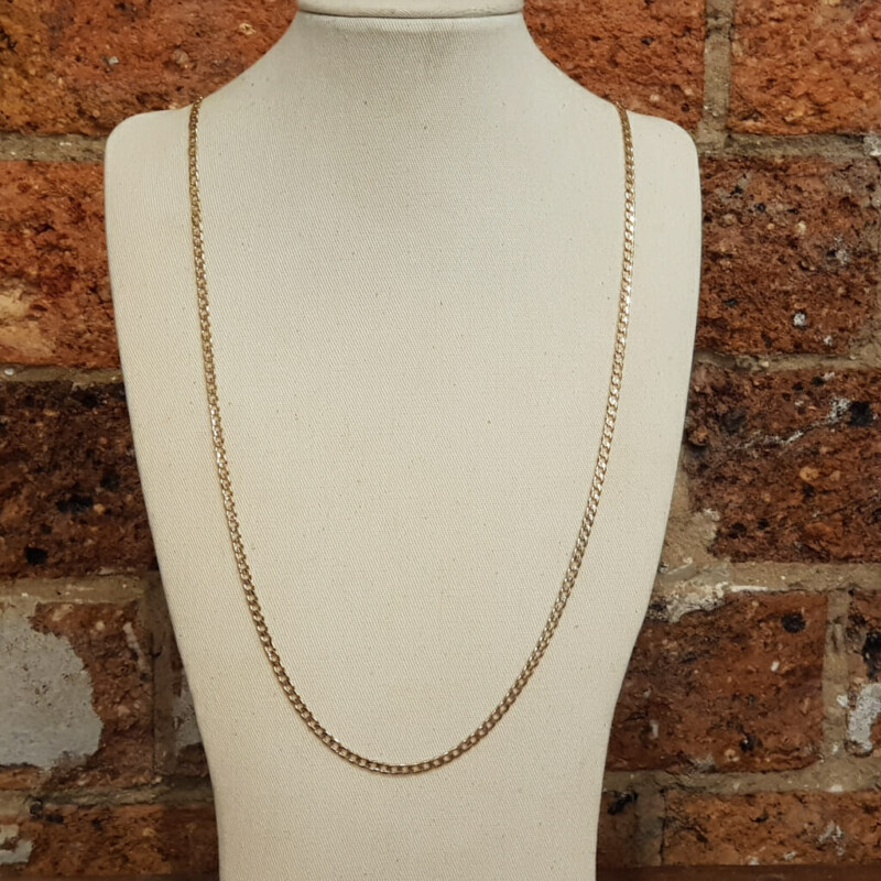 9ct Yellow Gold Curb Link Chain Necklace 63cm #59841