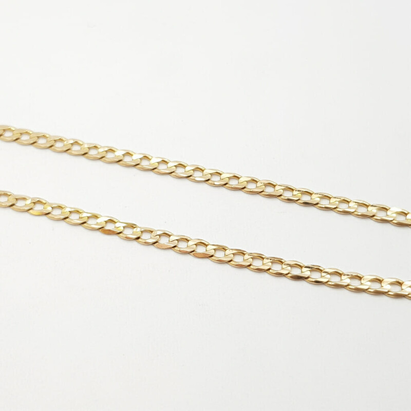 9ct Yellow Gold Curb Link Chain Necklace 63cm #59841