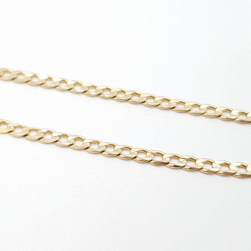 9ct Yellow Gold Curb Link Chain Necklace 63cm #59841