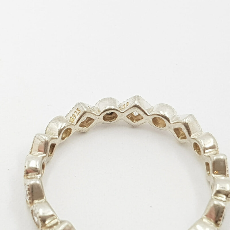 Sterling Silver Pandora CZ Eternity Ring Size Q / 58 #59327