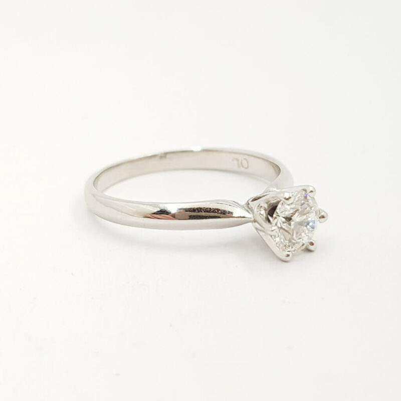 18ct White Gold 0.53ct Diamond Solitaire Ring Size L Val $5400 #58302