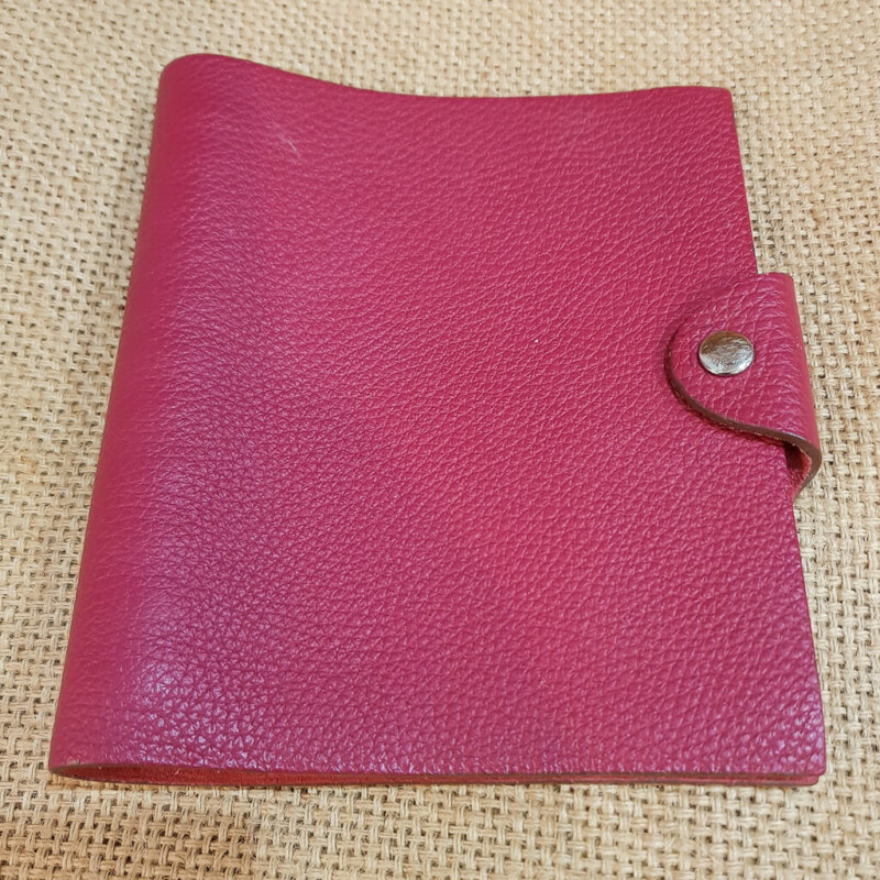 Hermes Ulysse PM Togo Calfskin Red Leather Refillable Notebook Cover #60581