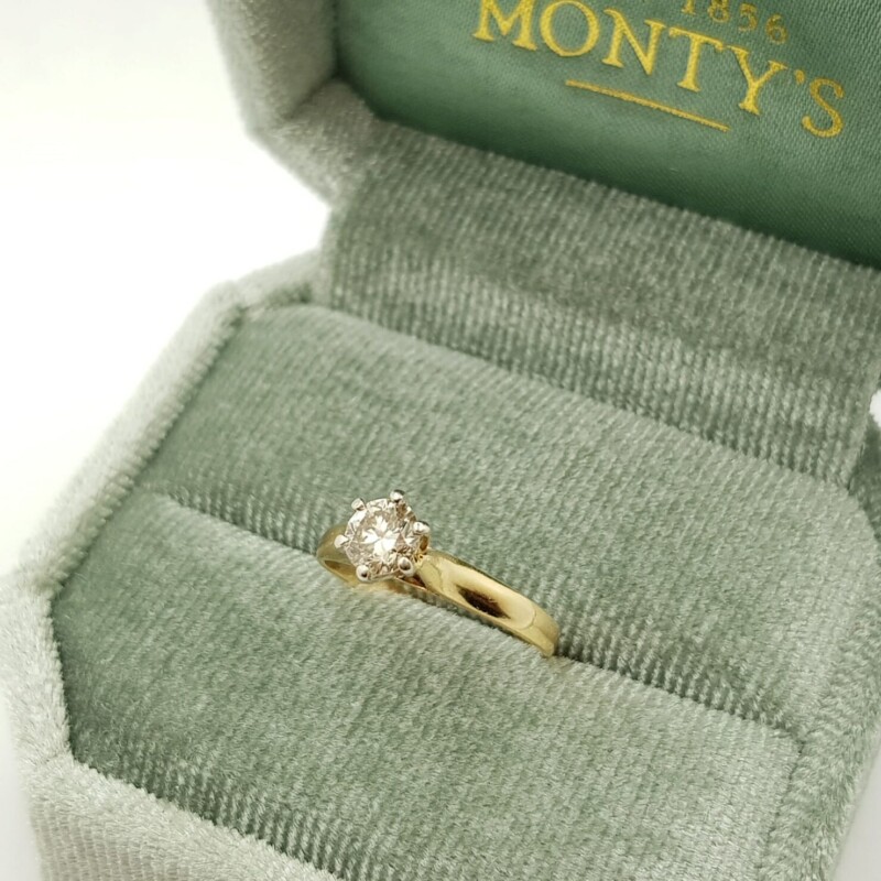 18ct Yellow Gold 0.47ct Diamond Solitaire Ring Val $3350 Size L #59814