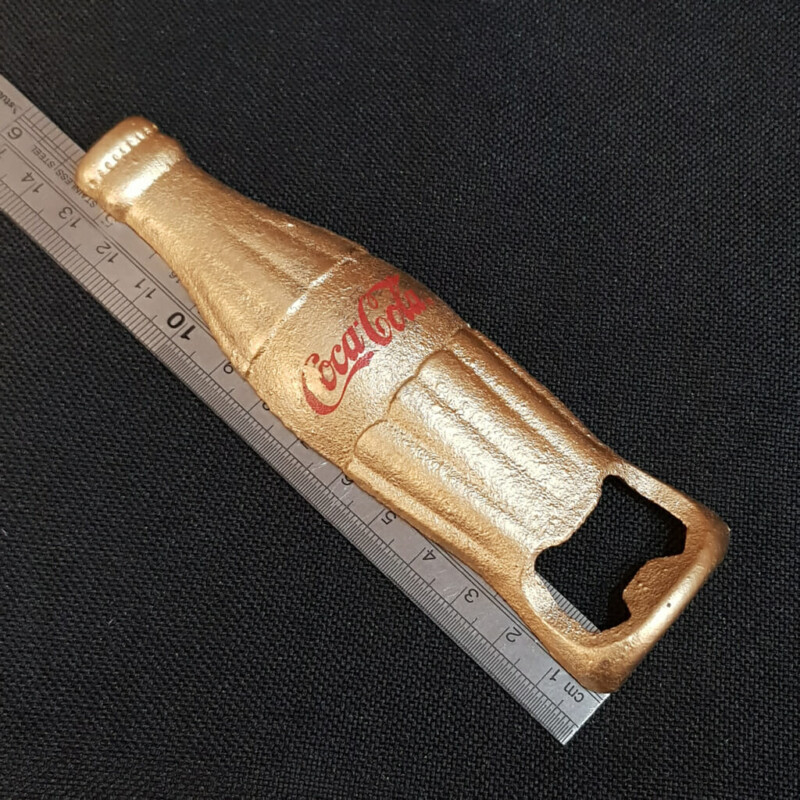 Coca-Cola Bottle Opener Coke Cast Iron Gold Colour #60597