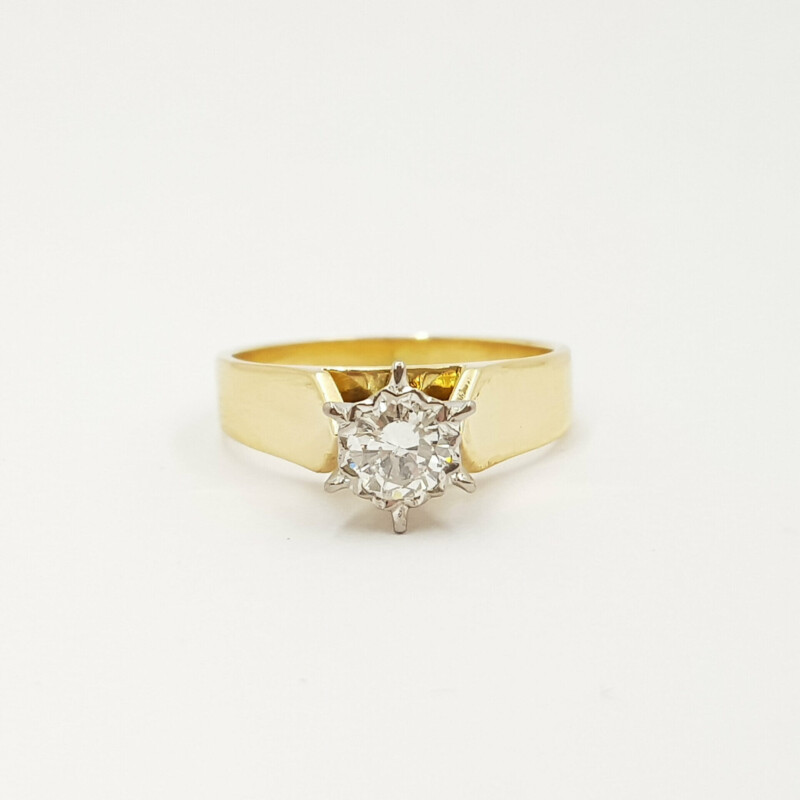 18ct Yellow Gold 0.35ct Diamond Solitaire Ring Val $3550 Size I 1/2 #60059