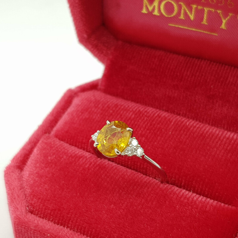 18ct White Gold Sapphire & Diamond Ring Val $3450 Size M 1/2 #59074-3