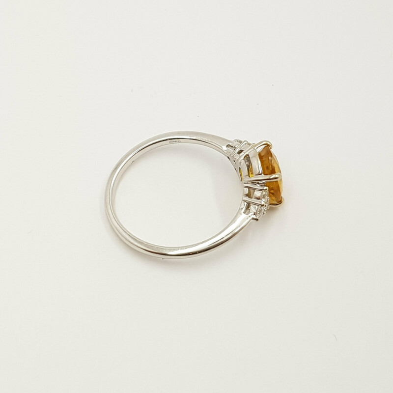18ct White Gold Sapphire & Diamond Ring Val $3450 Size M 1/2 #59074-3