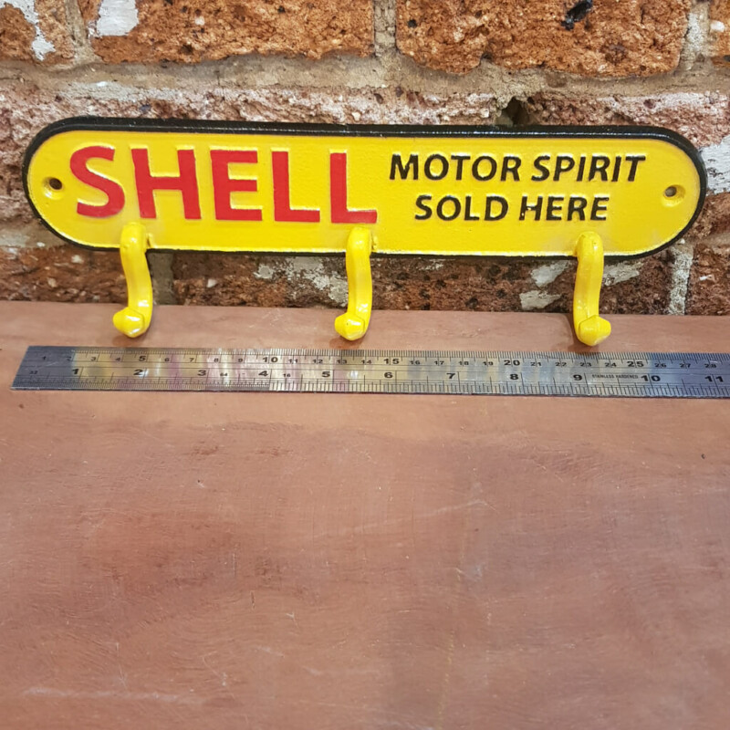 Shell Motor Spirit Sold Here Key Rack / Sign Cast Iron #60596