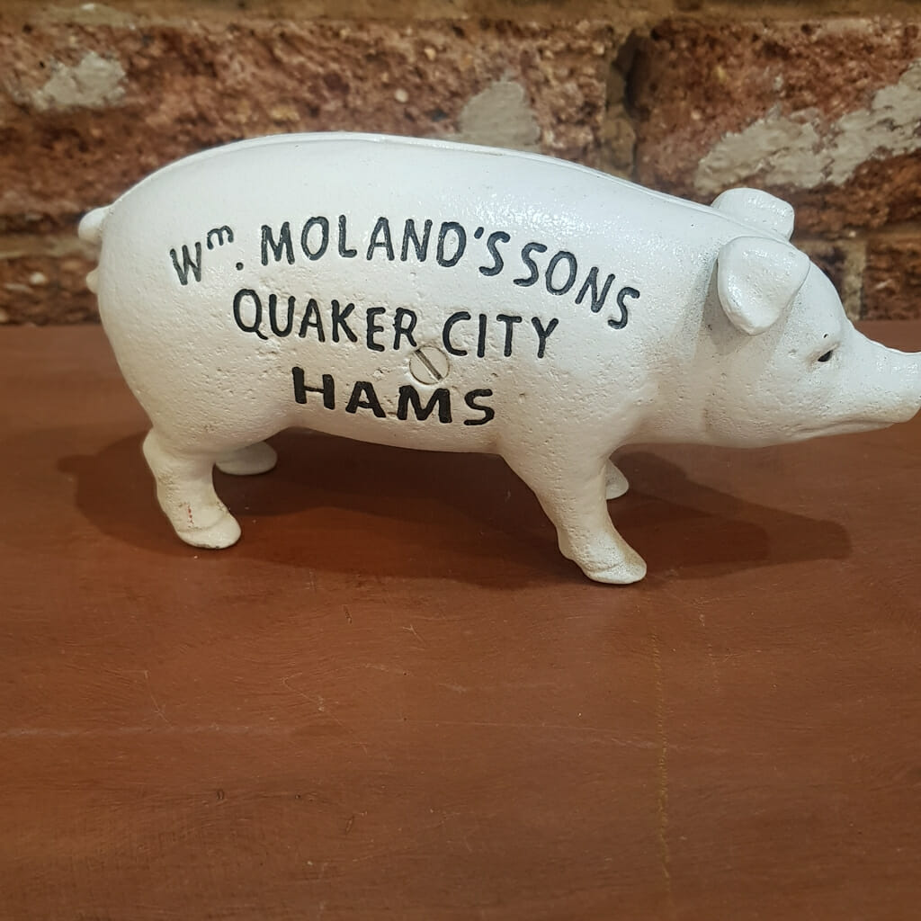 Moland's Hams Cast Iron Money Bank / Piggy Bank White #59143 Moland's Hams Cast Iron Money Bank / Piggy Bank White #59143 - Image 5