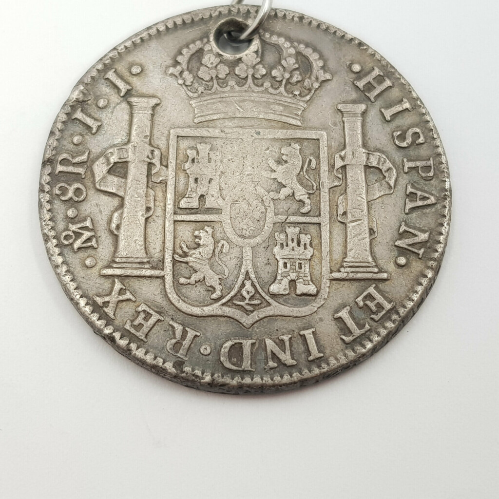 8 Reale Ferdin Vii Dei Grat Coin 1819 In Lion & Castle Co Sleeve Hole Drilled with Jumpring #60373 8 Reale Ferdin Vii Dei Grat Coin 1819 In Lion & Castle Co Sleeve Hole Drilled with Jumpring #60373 - Image 3