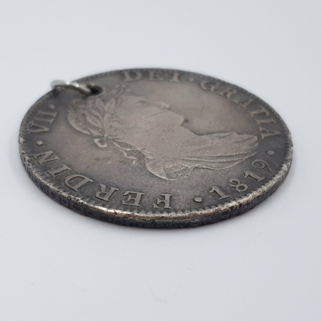 8 Reale Ferdin Vii Dei Grat Coin 1819 In Lion & Castle Co Sleeve Hole Drilled with Jumpring #60373 8 Reale Ferdin Vii Dei Grat Coin 1819 In Lion & Castle Co Sleeve Hole Drilled with Jumpring #60373 - Image 6