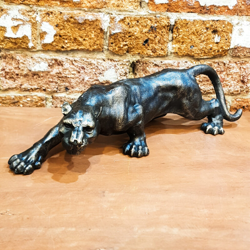 Prowling Panther Statue / Sculpture Bronzed Cast Iron #59123