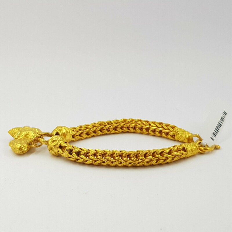 23ct (2 Baht) Yellow Gold Bracelet with Charms 16cm 30.4grams #53854