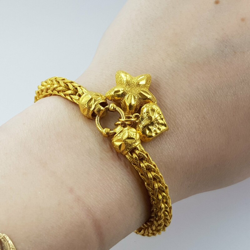 23ct (2 Baht) Yellow Gold Bracelet with Charms 16cm 30.4grams #53854