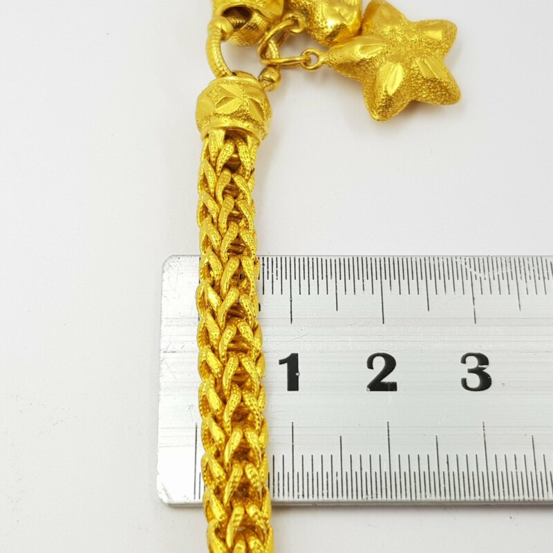 23ct (2 Baht) Yellow Gold Bracelet with Charms 16cm 30.4grams #53854