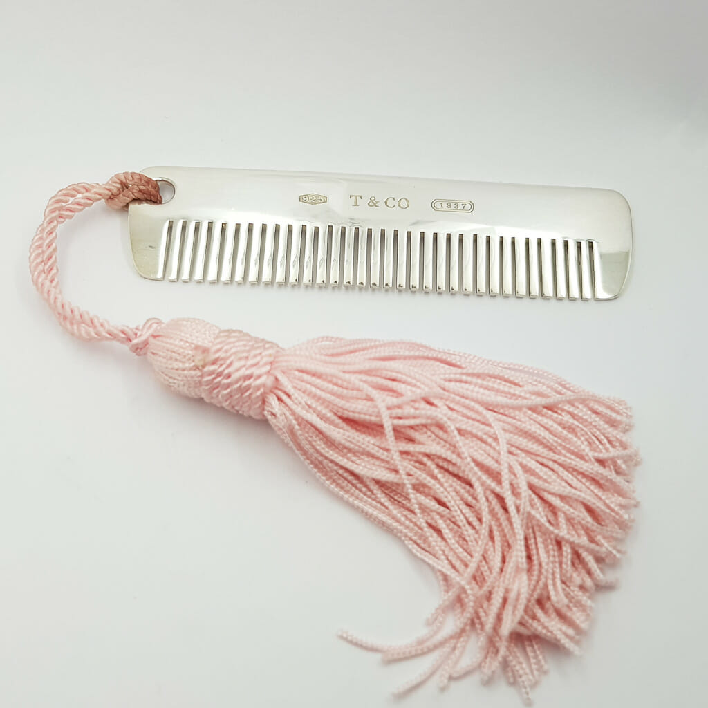 Tiffany & Co Sterling Silver Baby Comb in Pouch & Box #60270