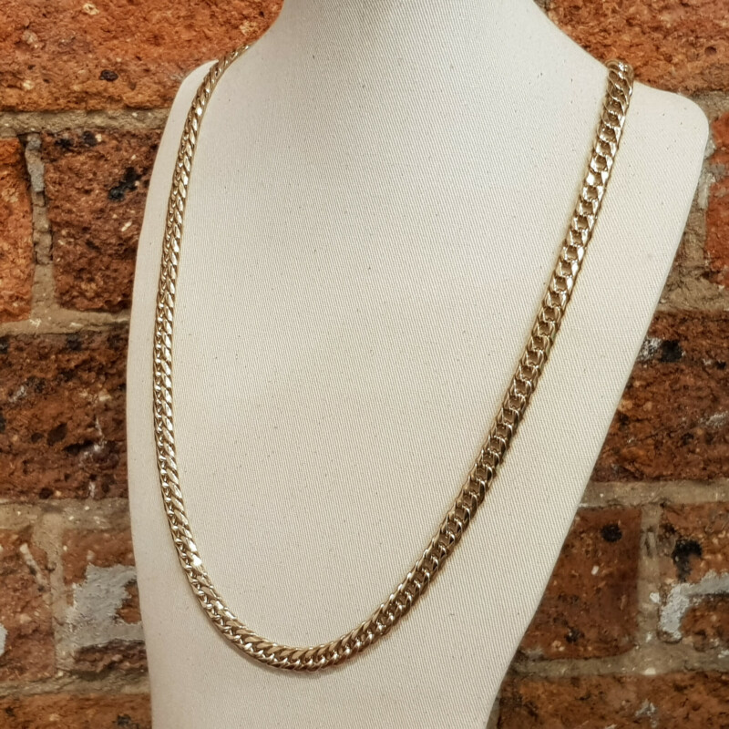 Heavy 9ct Solid Gold Curb Link Chain Necklace 53cm 59.6 grams #60651