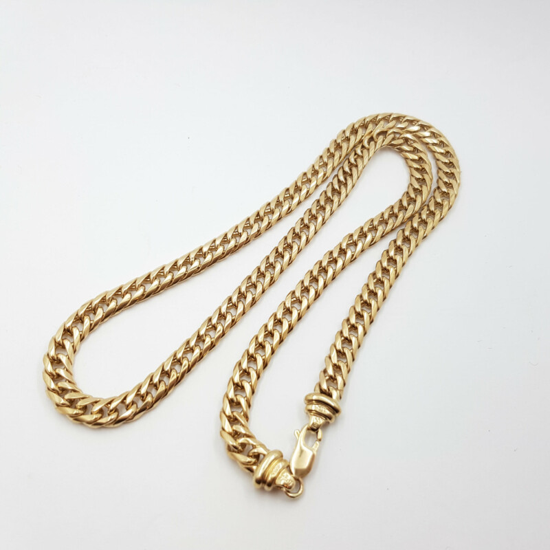 Heavy 9ct Solid Gold Curb Link Chain Necklace 53cm 59.6 grams #60651