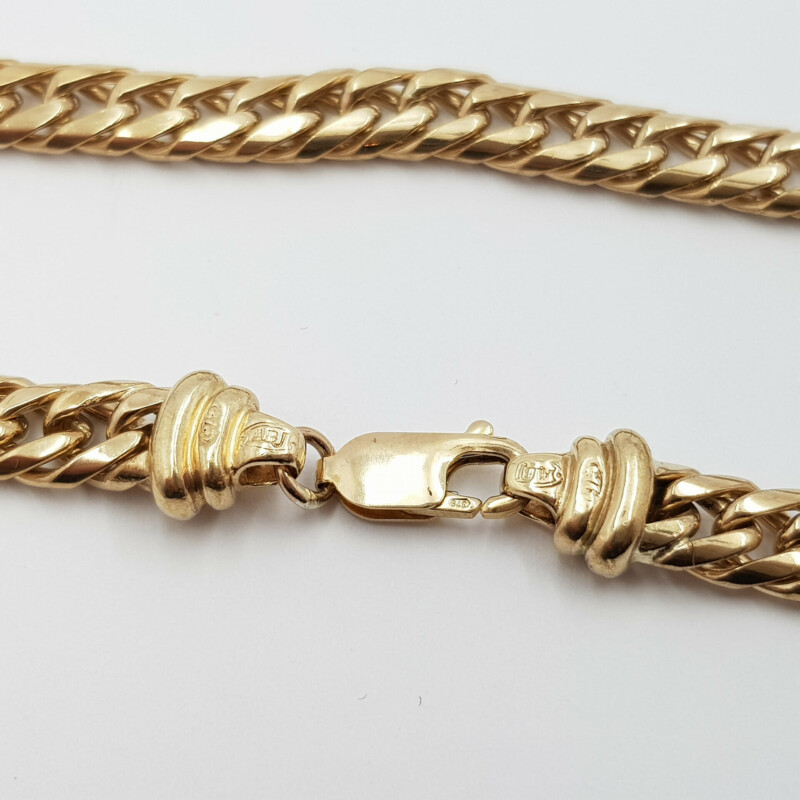 Heavy 9ct Solid Gold Curb Link Chain Necklace 53cm 59.6 grams #60651