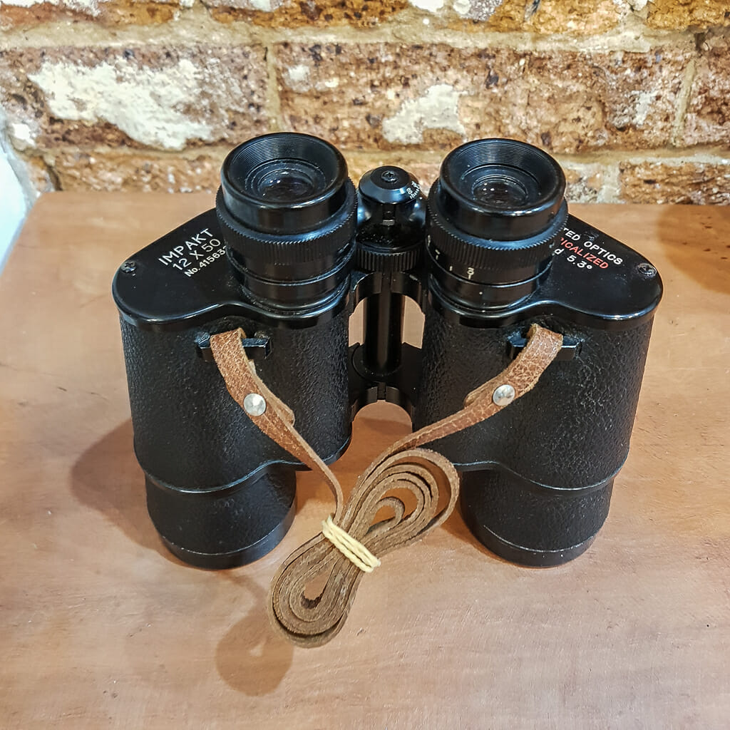 Vintage Impakt Binoculars 12 X 50 in Brown Leather Case #59703 Vintage Impakt Binoculars 12 X 50 in Brown Leather Case #59703 - Image 5