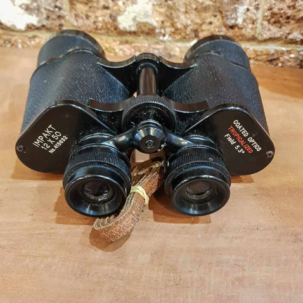 Vintage Impakt Binoculars 12 X 50 in Brown Leather Case #59703 Vintage Impakt Binoculars 12 X 50 in Brown Leather Case #59703 - Image 3