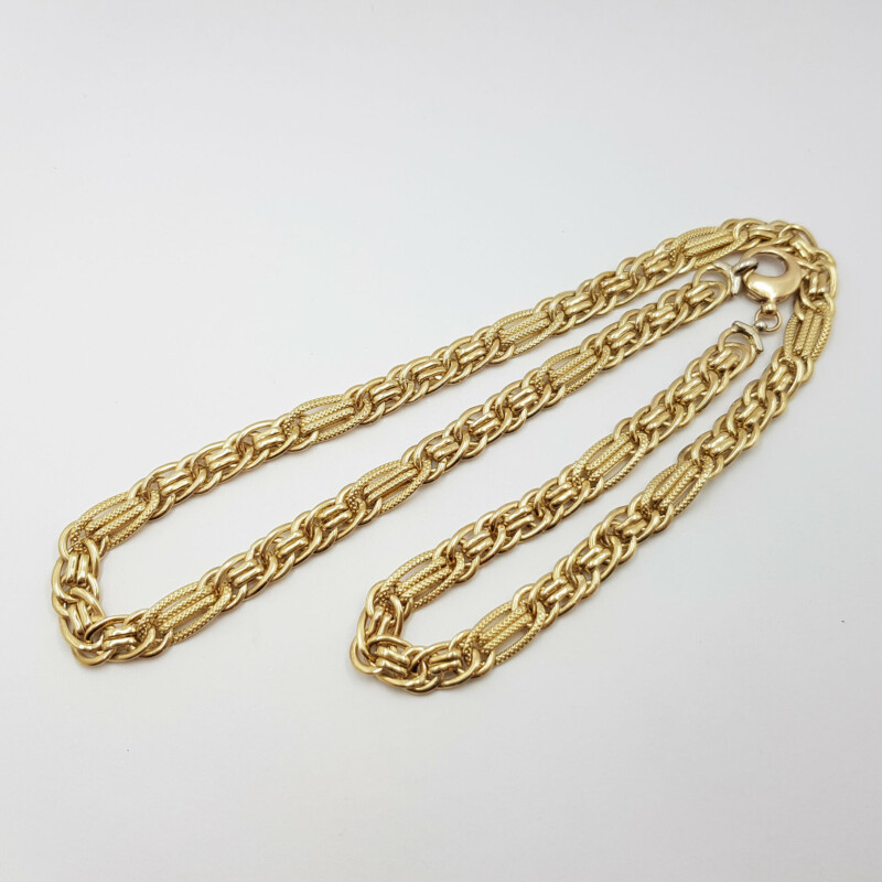 9ct Yellow Gold Fancy Link Chain Necklace 45cm #60559