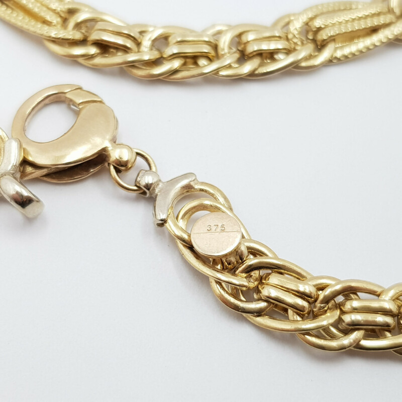 9ct Yellow Gold Fancy Link Chain Necklace 45cm #60559