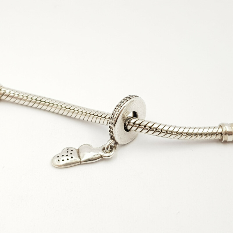 Pandora Silver Hanging BFF Heart Charm 925 #59914