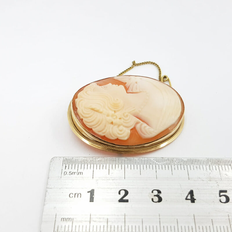 Vintage 9ct Yellow Gold Cameo Pendant / Brooch #60250