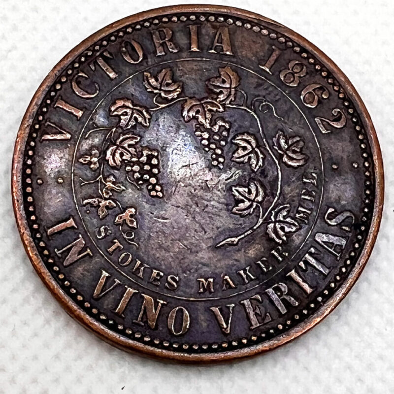 1 Penny 1862 Thomas Stokes Token Maker & Medallist Melbourne Victoria Australia #58443