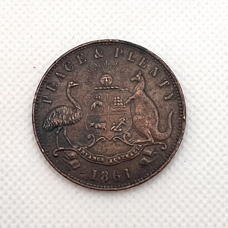 1 Penny Robert Hyde & Co Marine Store Melbourne Victoria Australia 1857 #58441