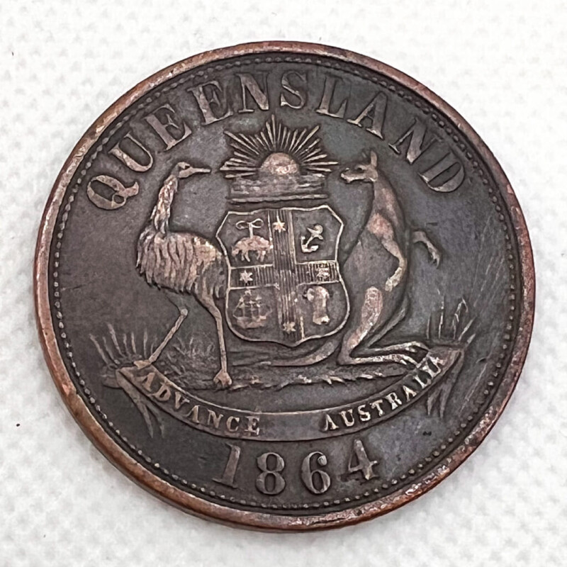 1 Penny J. Sawyer Tobacconist Token Brisbane Queensland Australia 1864 #58467