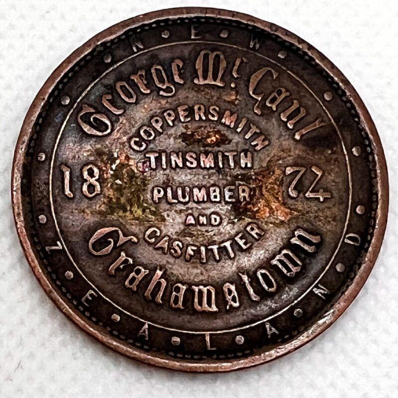 1 Penny George Mccaul Grahamstown New Zealand 1874 #58467-2