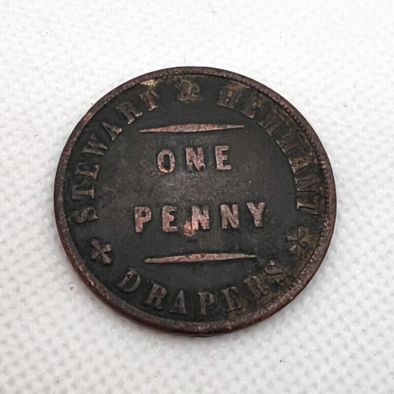 1 Penny Stewart & Hemmant Drapers Brisbane & Rockhampton Token C.1863 Australia #58440