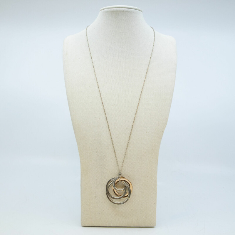 Tiffany & Co Silver & Rubedo 1837 Interlocking 4 Circle Pendant #54133