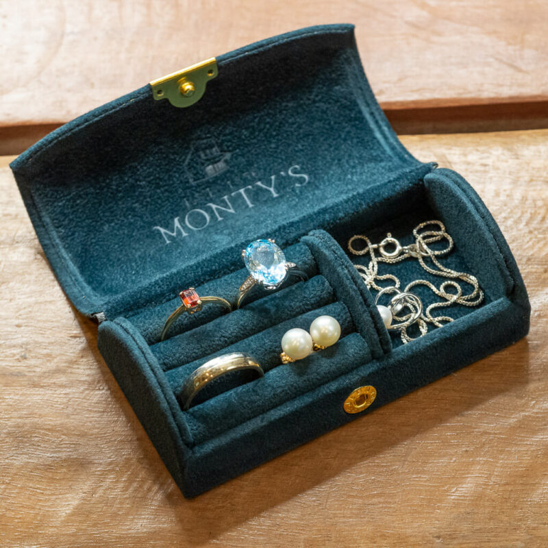 Mini Travel Jewellery Organiser Case / Box Navy Monty's
