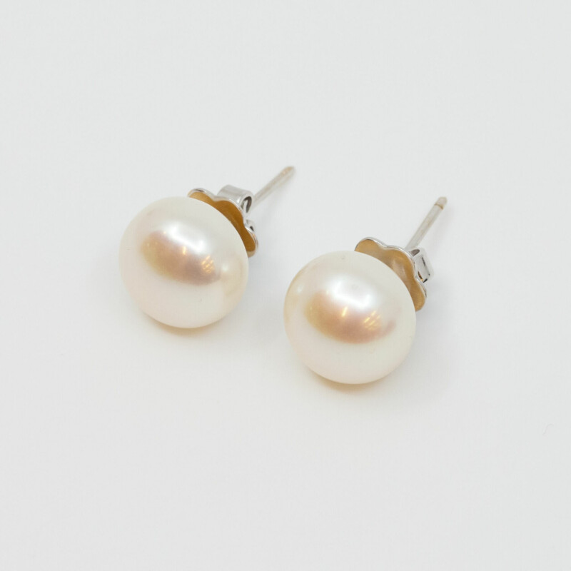 Silver Plated Freshwater Pearl Stud Earrings #51447